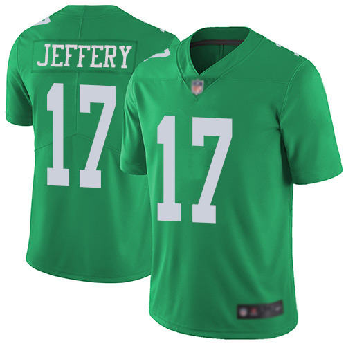 Men Philadelphia Eagles #17 Alshon Jeffery Limited Green Rush Vapor Untouchable NFL Jersey Football1->philadelphia eagles->NFL Jersey